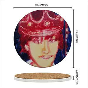 Portrait Of Chris Ceramic Coaster (Round)