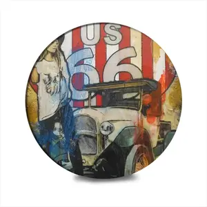 Route 66 Ceramic Coaster (Round)