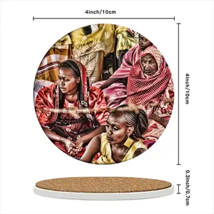 The Nubian Bride 2 Ceramic Coaster (Round)