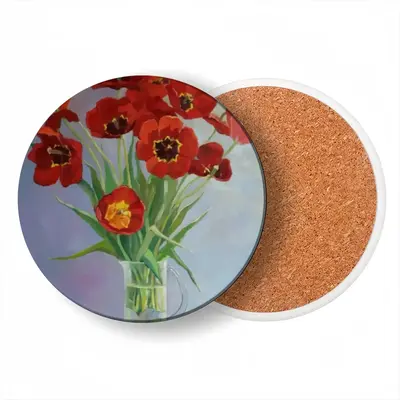 Tulips Ceramic Coaster (Round)