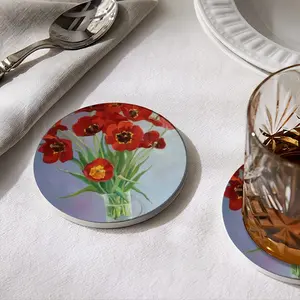 Tulips Ceramic Coaster (Round)