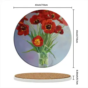 Tulips Ceramic Coaster (Round)