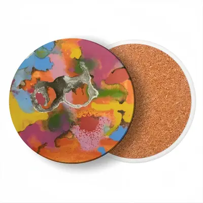 Be Happy Ceramic Coaster (Round)