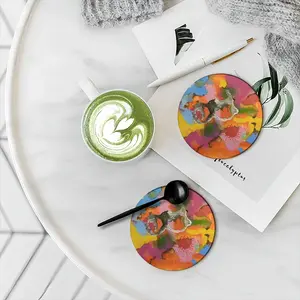 Be Happy Ceramic Coaster (Round)