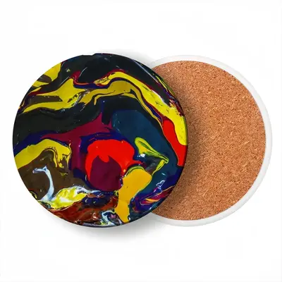 Running In Paint Ceramic Coaster (Round)