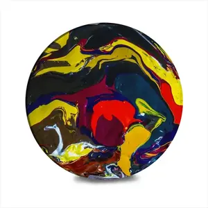 Running In Paint Ceramic Coaster (Round)