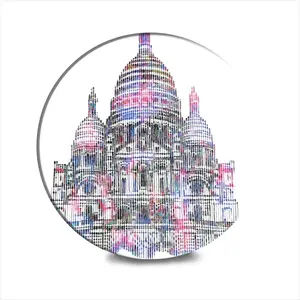 The Sacred Heart Of Paris On The Hill Of Montmartre Ceramic Coaster (Round)