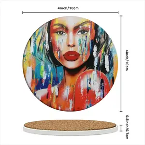 Summer Rain Ceramic Coaster (Round)