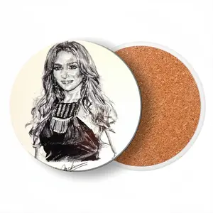 Ms Lopez Ceramic Coaster (Round)