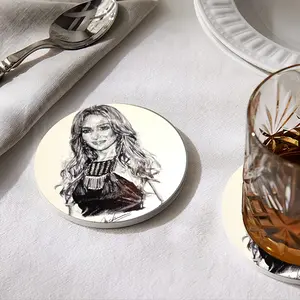 Ms Lopez Ceramic Coaster (Round)