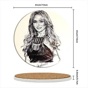 Ms Lopez Ceramic Coaster (Round)