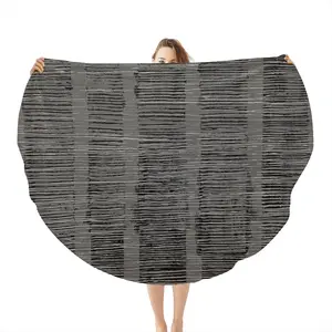 Shades Of Grey Flannel Blanket (Round)