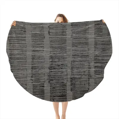 Shades Of Grey Flannel Blanket (Round)