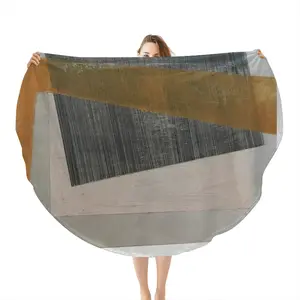 Black Square Cropped Flannel Blanket (Round)