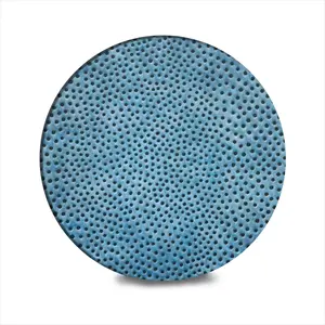 Holes Blue Ceramic Coaster (Round)