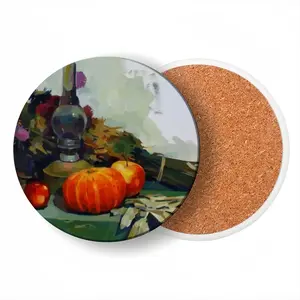 Autumn Still Life Ceramic Coaster (Round)