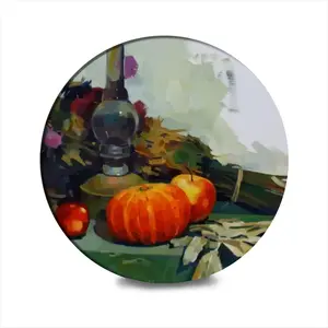 Autumn Still Life Ceramic Coaster (Round)