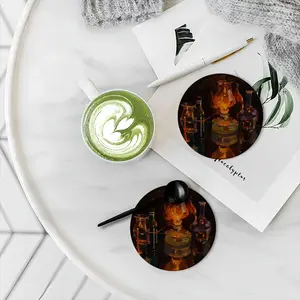 A Candle Burned Ceramic Coaster (Round)