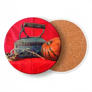 On The Red Ceramic Coaster (Round)