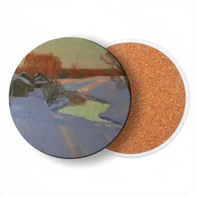 Evening Light Ceramic Coaster (Round)