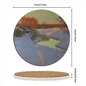 Evening Light Ceramic Coaster (Round)