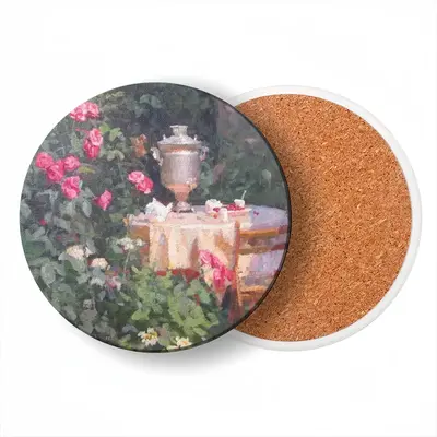 Summer In The Garden Ceramic Coaster (Round)