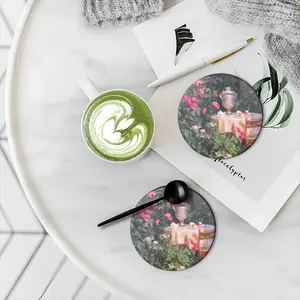 Summer In The Garden Ceramic Coaster (Round)