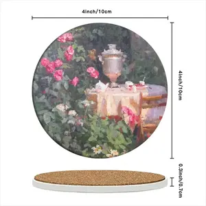 Summer In The Garden Ceramic Coaster (Round)