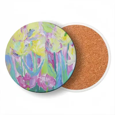 Tulips-2 Ceramic Coaster (Round)