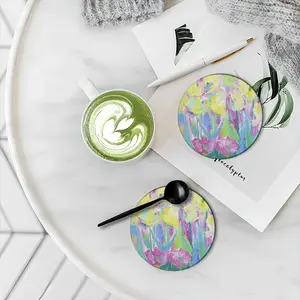 Tulips-2 Ceramic Coaster (Round)