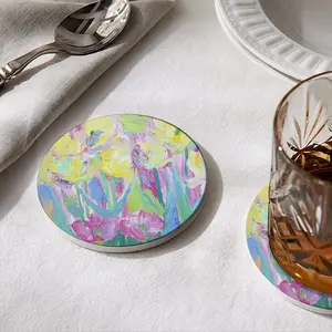 Tulips-2 Ceramic Coaster (Round)