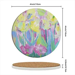 Tulips-2 Ceramic Coaster (Round)