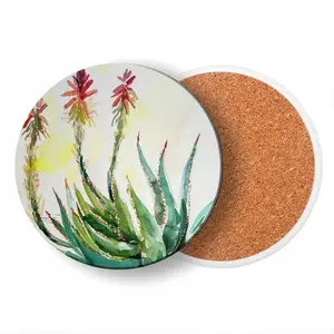 Aloe Ceramic Coaster (Round)