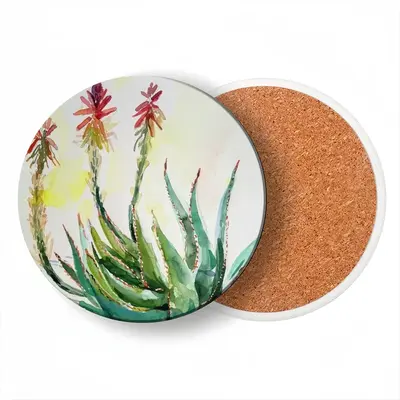 Aloe Ceramic Coaster (Round)