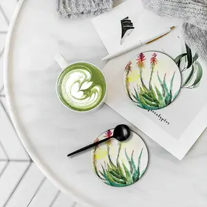 Aloe Ceramic Coaster (Round)