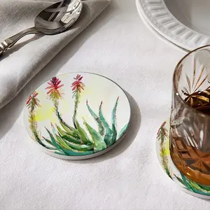 Aloe Ceramic Coaster (Round)