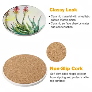 Aloe Ceramic Coaster (Round)