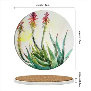 Aloe Ceramic Coaster (Round)