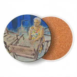 Weaving Foundations Ceramic Coaster (Round)