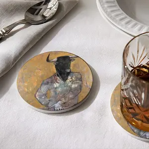 Minotaur Ceramic Coaster (Round)