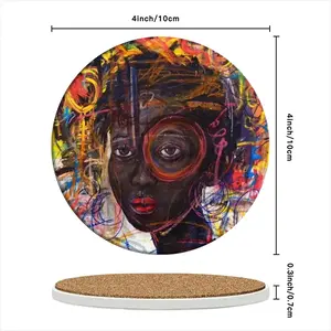 Colorful Dreams Ceramic Coaster (Round)