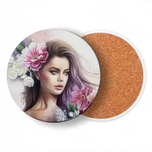 Spring Mood Ceramic Coaster (Round)