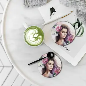 Spring Mood Ceramic Coaster (Round)