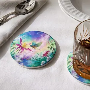 Blossoming Of Life Ceramic Coaster (Round)