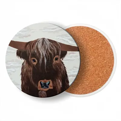 Bull - Red Bull Taurus Animals Buffalo Wild Ceramic Coaster (Round)