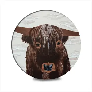 Bull - Red Bull Taurus Animals Buffalo Wild Ceramic Coaster (Round)