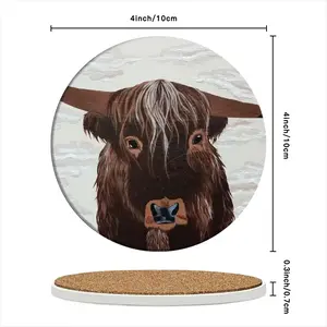 Bull - Red Bull Taurus Animals Buffalo Wild Ceramic Coaster (Round)