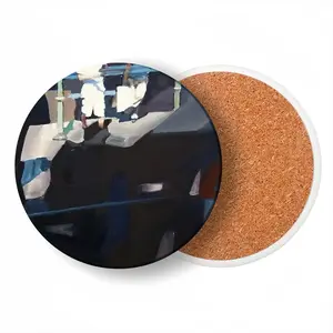 Black Ceramic Coaster (Round)