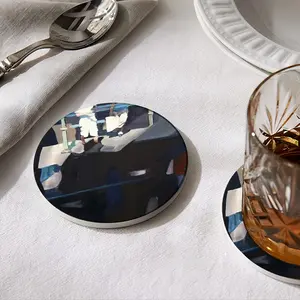 Black Ceramic Coaster (Round)