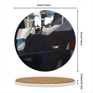 Black Ceramic Coaster (Round)